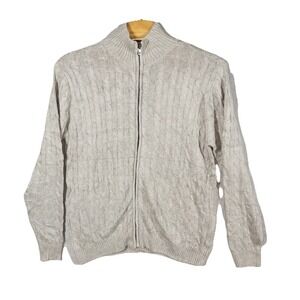 H2H Cable Knit Full Zip Mens XXL Acrylic Cotton Fisherman Sweater